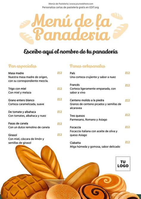 Menú Panadería y Pastelería – Heladería Americana.